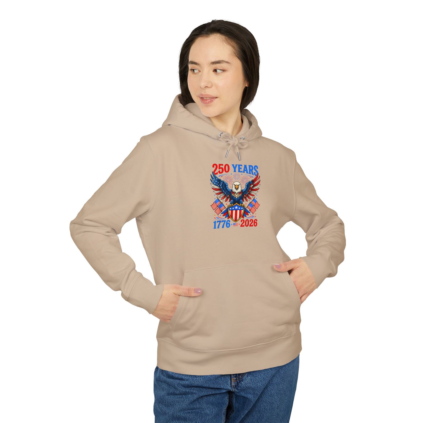 Patriotic Eagle Hoodie — 250 Years 1776–2026 American Flag Design
