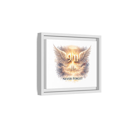 9/11 Memorial Matte Canvas Print — "Never Forget" Framed Wall Art