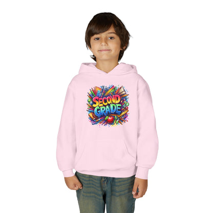 Second Grade Kids Hoodie — Colorful School Day Pullover