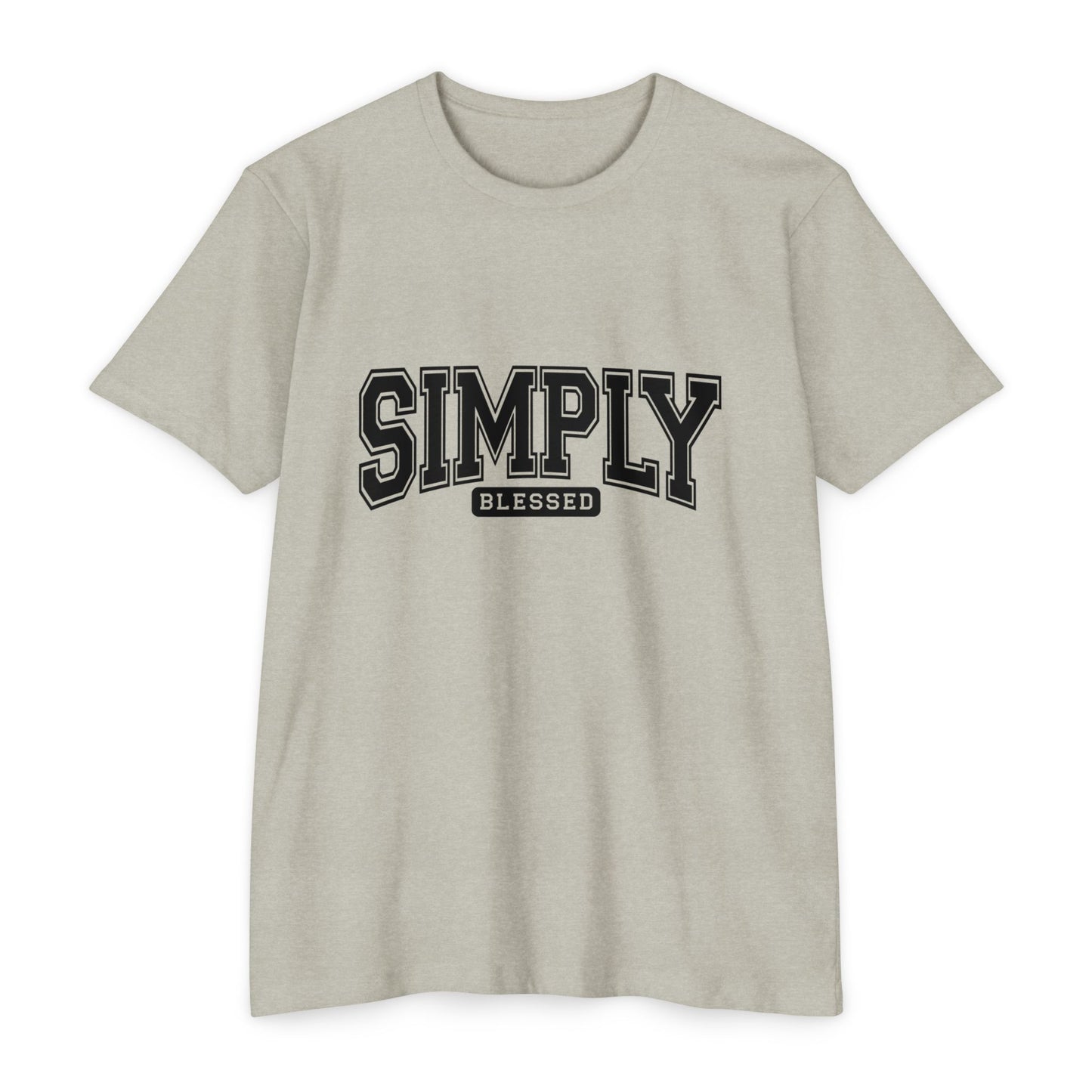 Simply Blessed T-Shirt — Vintage Collegiate Script Faith Tee