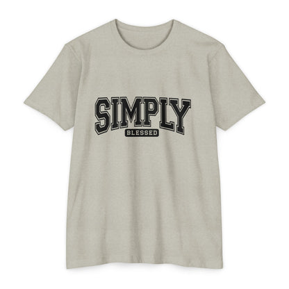 Simply Blessed T-Shirt — Vintage Collegiate Script Faith Tee