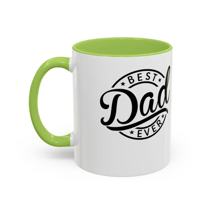 Best Dad Ever Accent Coffee Mug — Black Handle & Inner Rim, Father's Day Gift (11oz & 15oz)