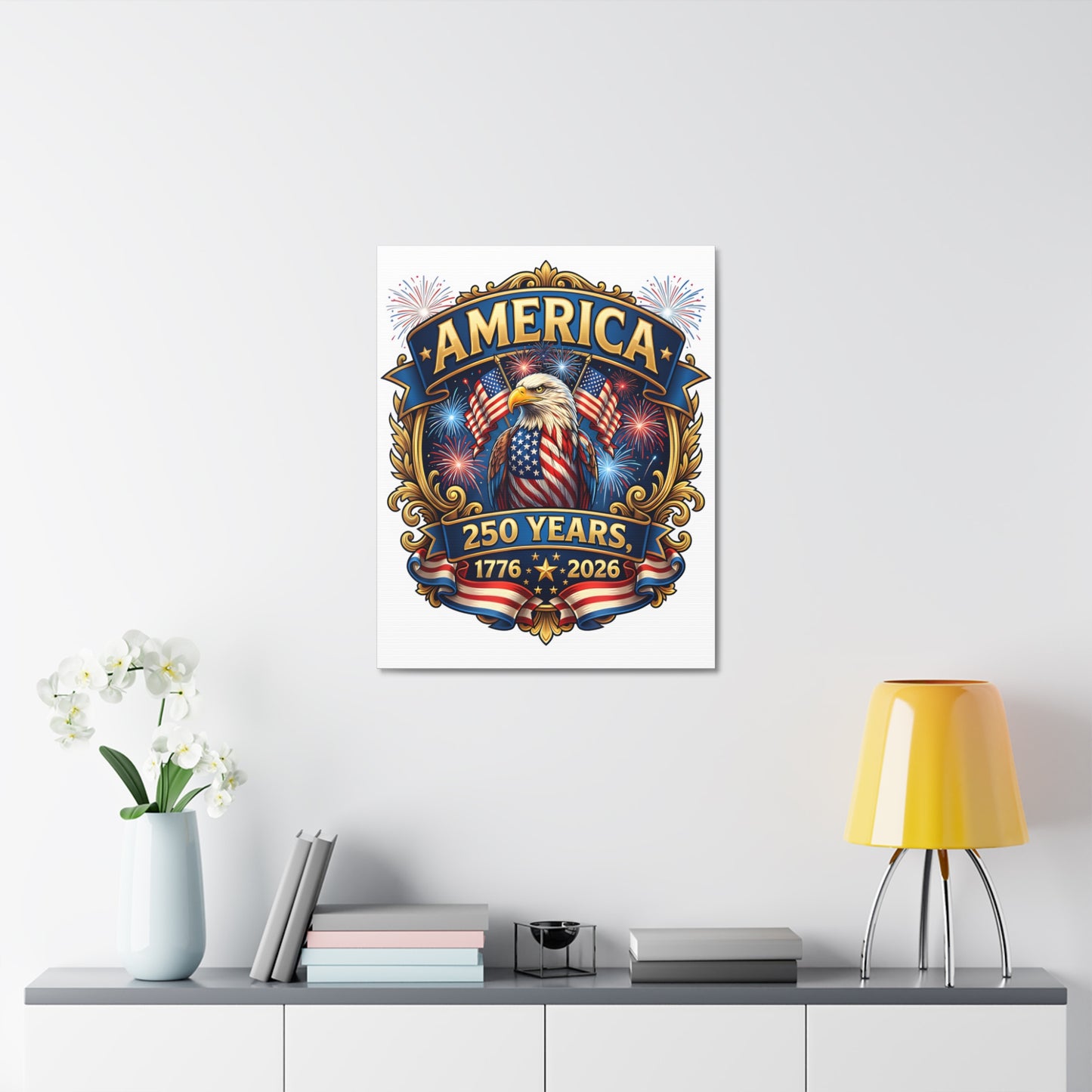 America 250th Anniversary Canvas – Patriotic Eagle 1776-2026 Wall Art