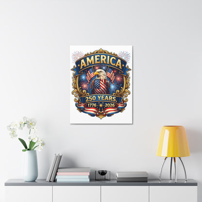 America 250th Anniversary Canvas – Patriotic Eagle 1776-2026 Wall Art