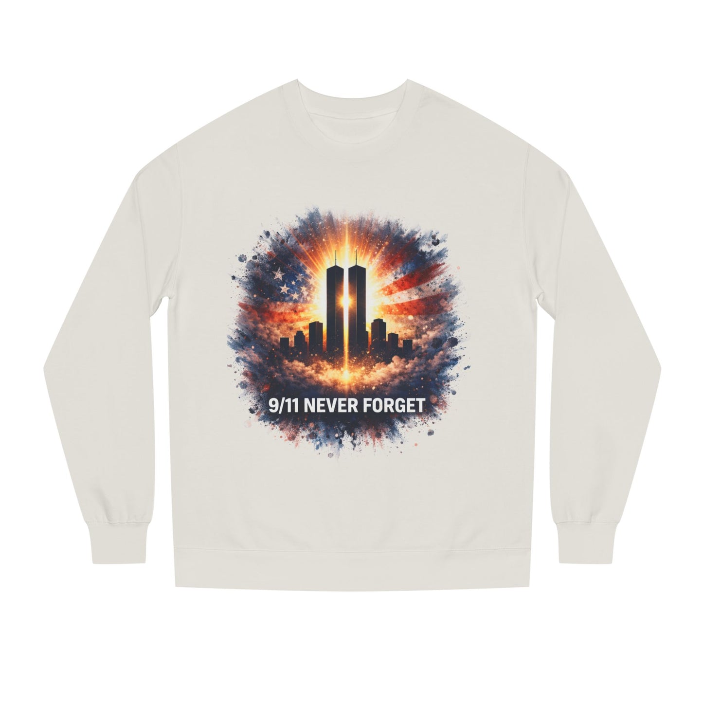 9/11 Never Forget Sweatshirt — World Trade Center Tribute Crewneck
