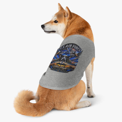 U.S. Air Force Pet Tank Top - "Aim High" Military Pilot Dog Shirt