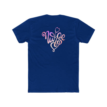 Nurse Heart Stethoscope T-Shirt — Gradient Script Nursing Tee