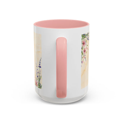 Mother Home Coffee Mug — Floral 'She Gave Us Love, She Gave Us Strength' Accent Mug