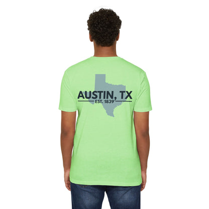 Austin, TX State Outline T-Shirt — Est. 1839 City Pride Tee