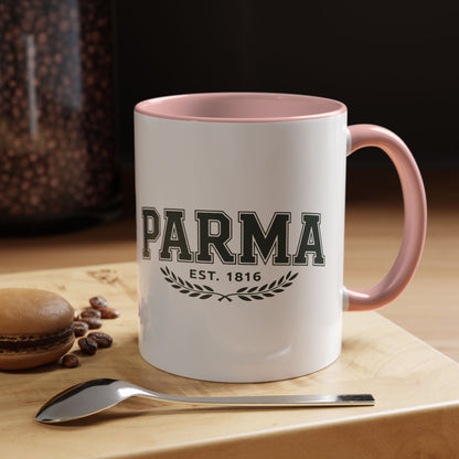 Parma Established 1816 Accent Coffee Mug — Vintage Collegiate Ceramic Coffee Cup