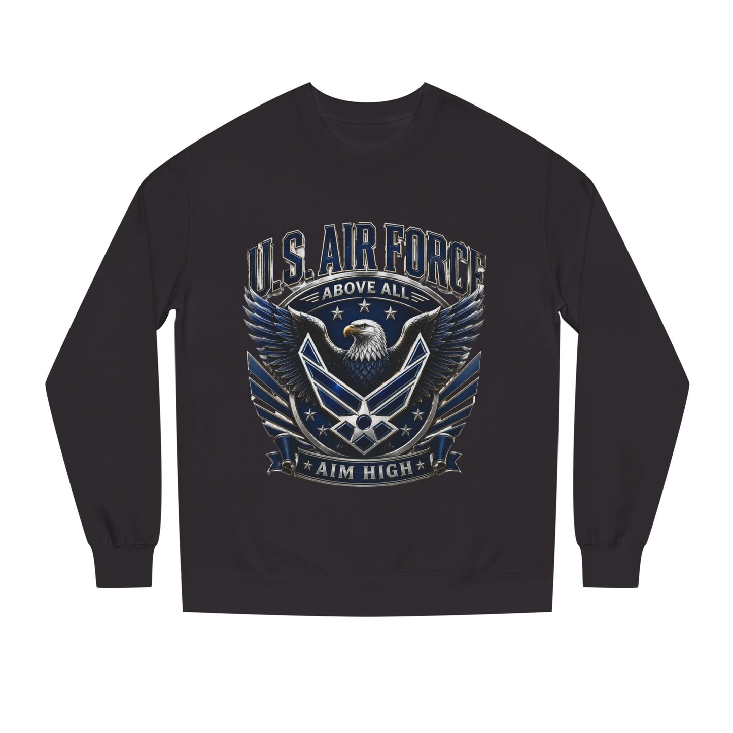 U.S. Air Force Crewneck Sweatshirt — "Above All, Aim High" Graphic