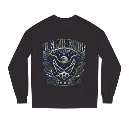 U.S. Air Force Crewneck Sweatshirt — "Above All, Aim High" Graphic