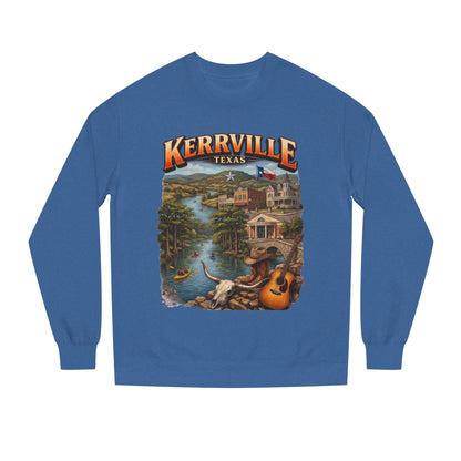 Kerrville Texas Scenic Crewneck Sweatshirt — Riverfront Guitar Vintage Design