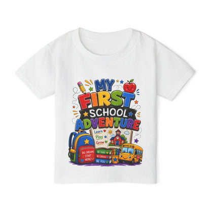 Toddler T‑Shirt — "My First School Adventure" Back‑to‑School Kids Tee