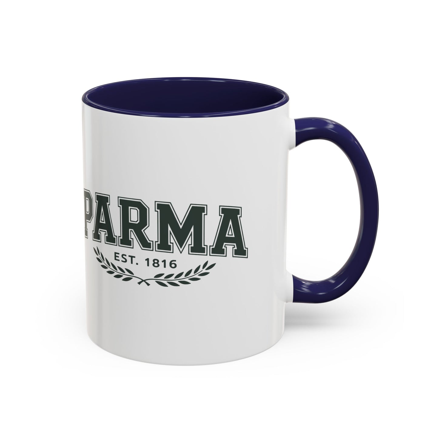 Parma Established 1816 Accent Coffee Mug — Vintage Collegiate Ceramic Coffee Cup
