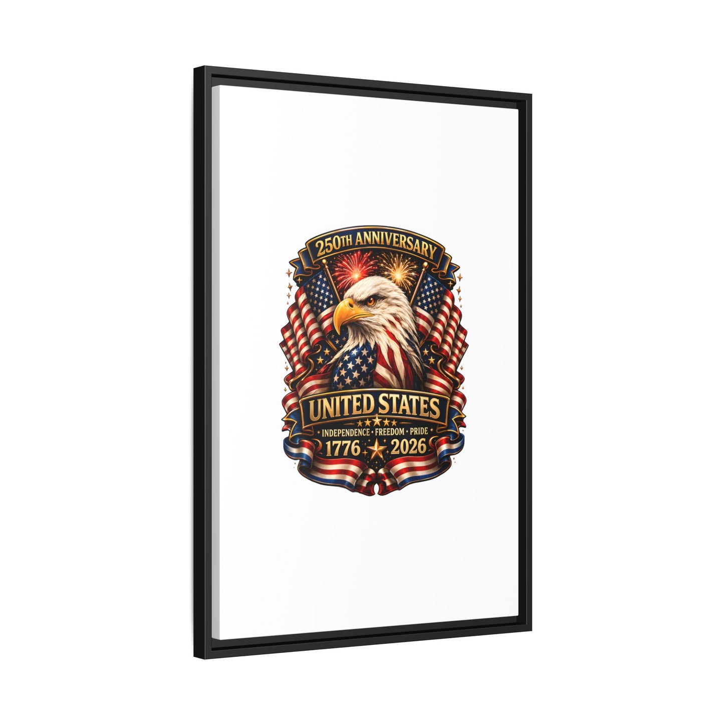 Patriotic Eagle 250th Anniversary Framed Canvas Print — United States 1776–2026