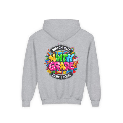 Kids' 4th Grade Hoodie – "Watch Out 4th Grade Here I Come" Colorful Back-to-School Sweatshirt