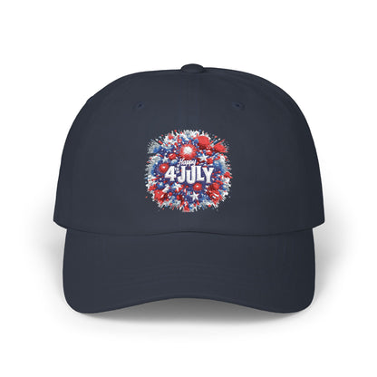 Dad Cap — '4th of July' Red, White & Blue Firework Floral Patch