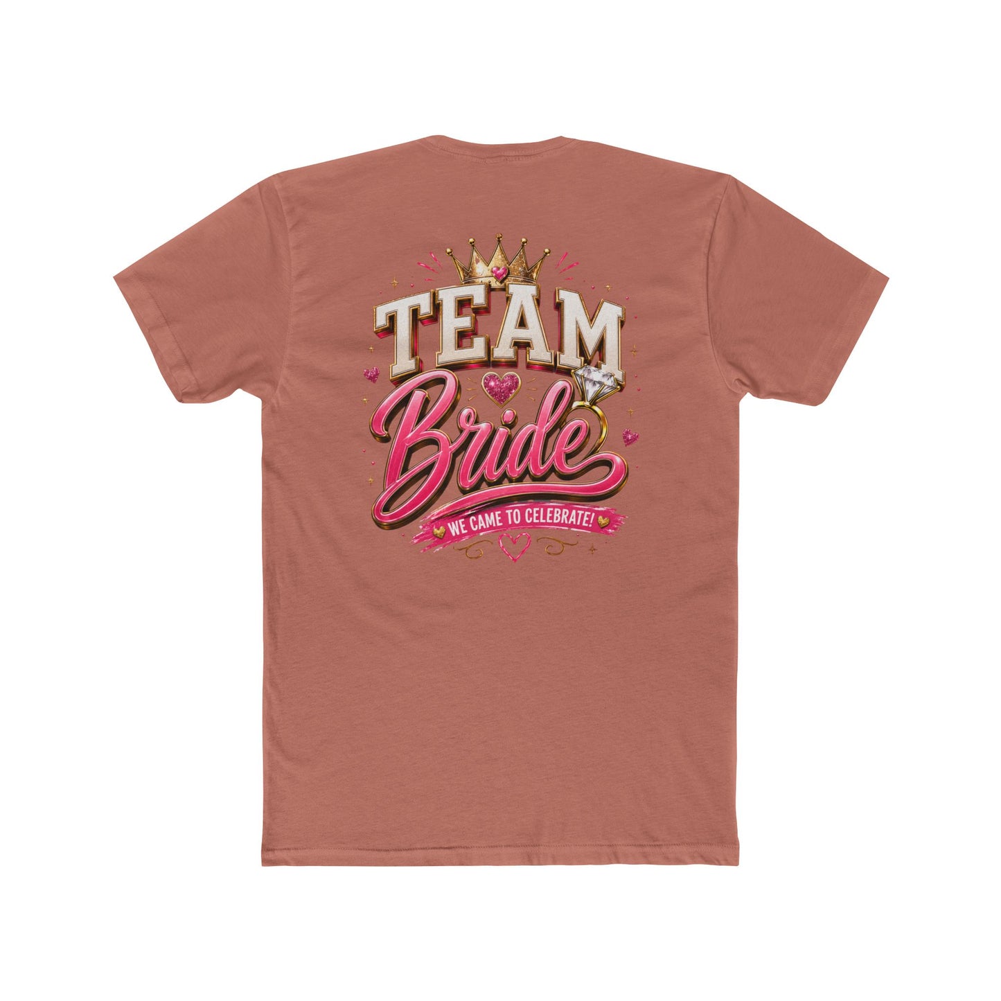 Team Bride T‑Shirt — Bachelorette Party Tee with Crown & Hearts