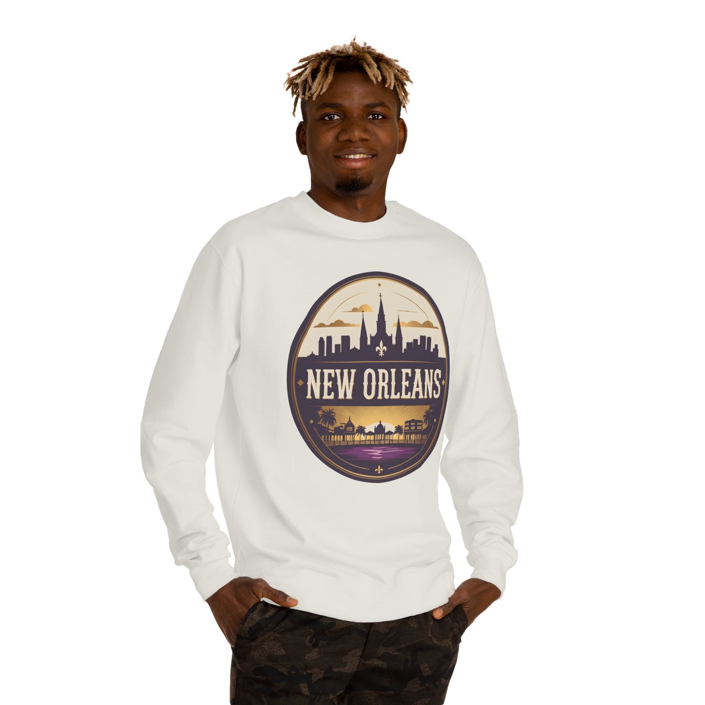 New Orleans Skyline Crewneck Sweatshirt – Vintage Cityscape Design