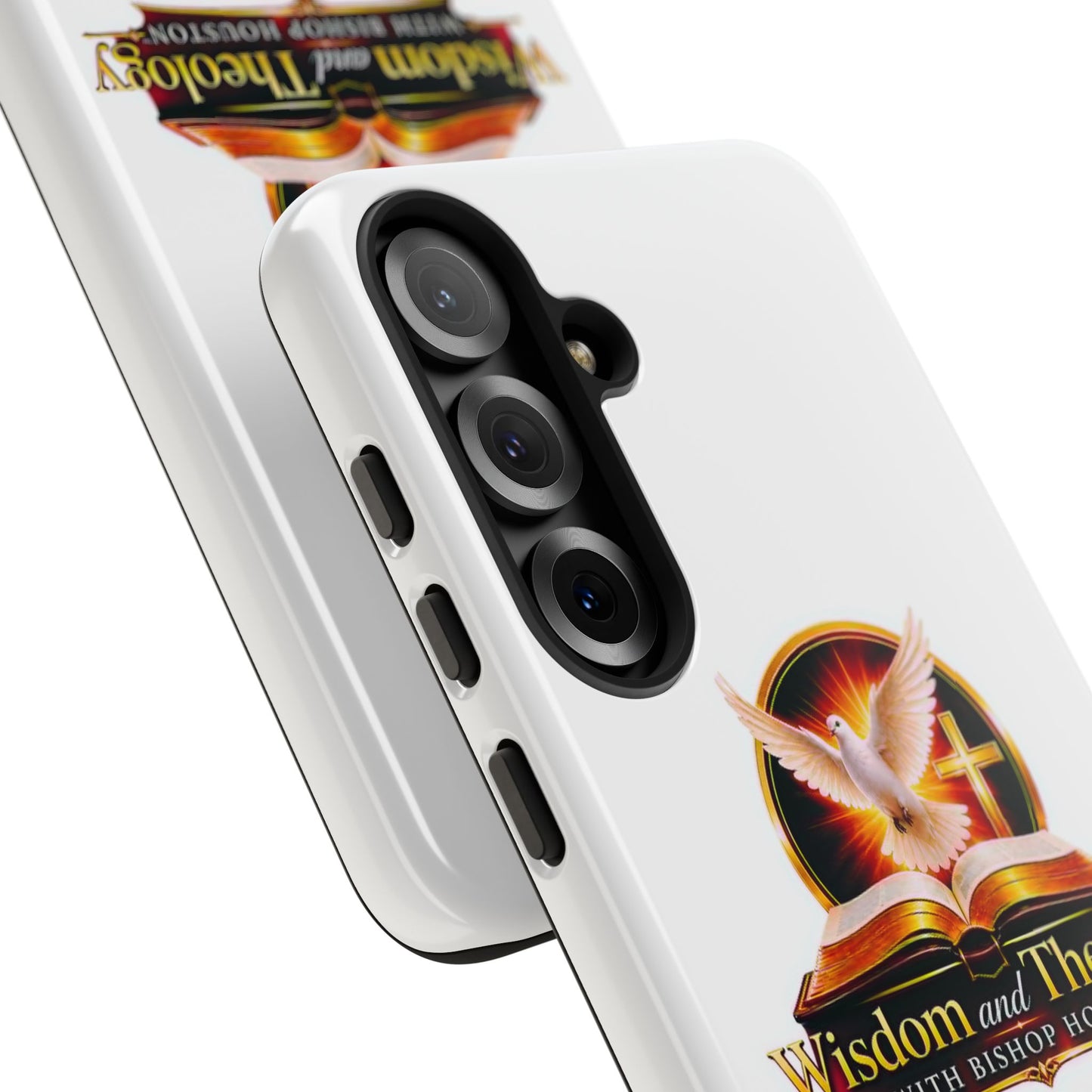 Wisdom and Theology Phone Case — Christian Dove & Cross Protective Tough Case