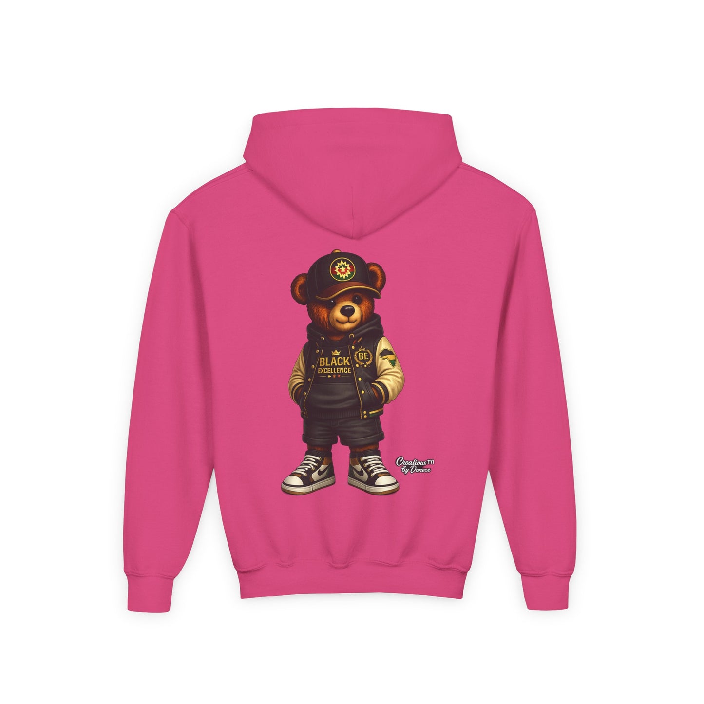 Youth Teddy Bear Hoodie — Cool Streetwear Bear Graphic Sweatshirt