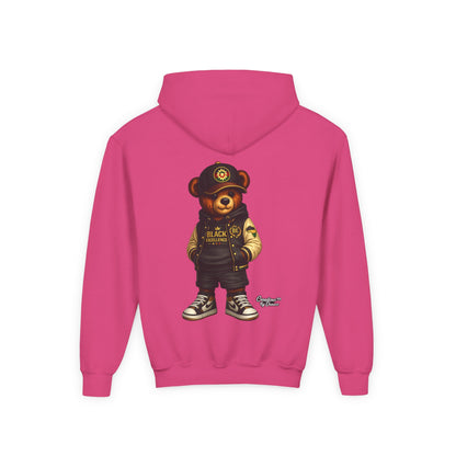 Youth Teddy Bear Hoodie — Cool Streetwear Bear Graphic Sweatshirt