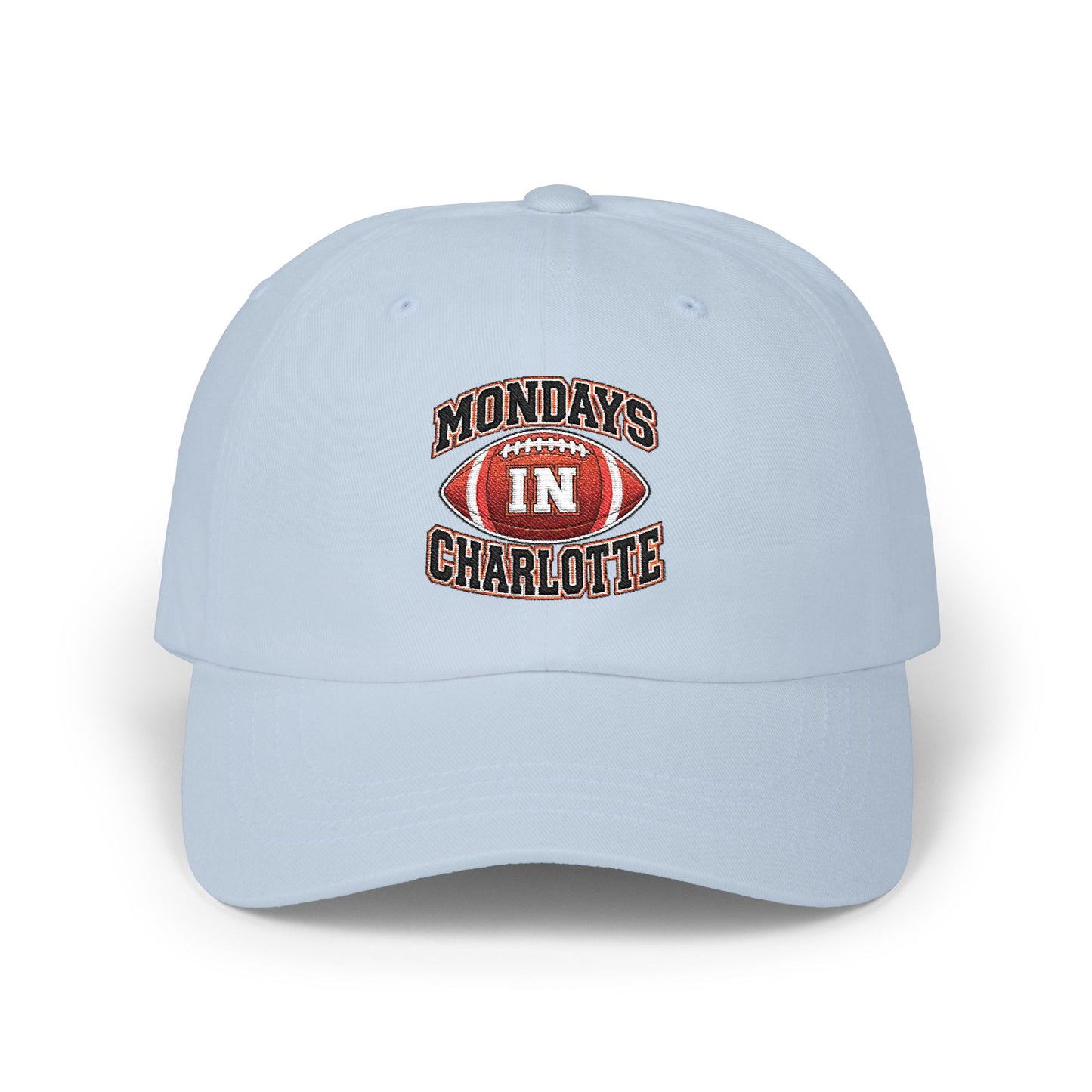 Dad Cap "Mondays in Charlotte" Football Embroidered Hat