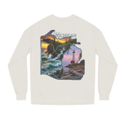 Michigan Lakes State Sweatshirt — Lighthouse & Great Lakes Scenic Pullover