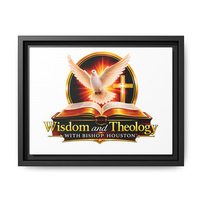 Framed Canvas Print — "Wisdom and Theology" Dove & Bible Wall Art
