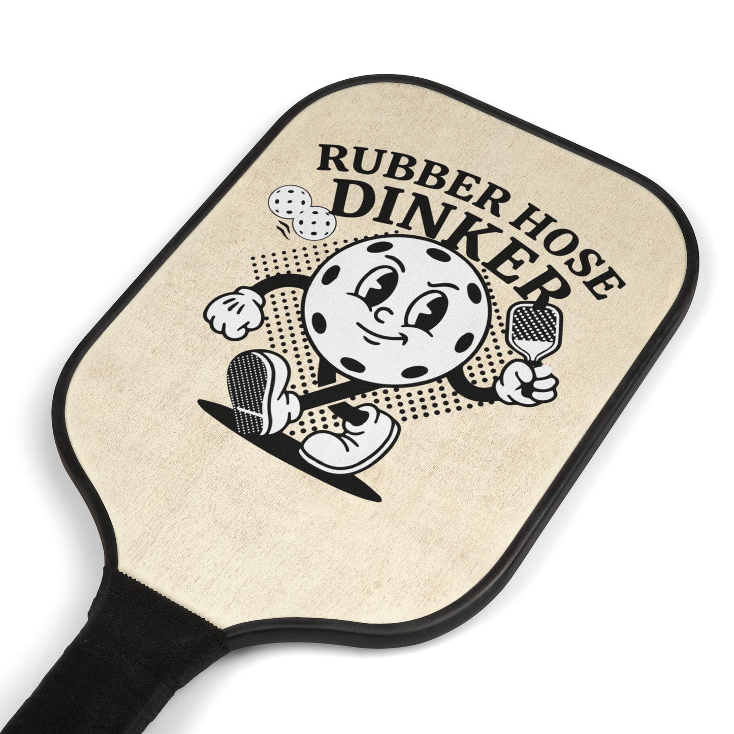 Pickleball Paddle Set – “Rubber Hose Dinker” Vintage Graphic Kit (2 Paddles + Balls)