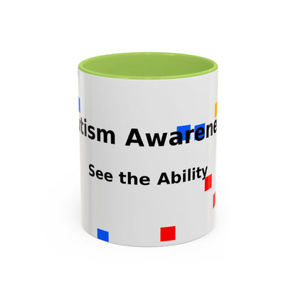 Autism Awareness Accent Mug - "See the Ability" Coffee Cup