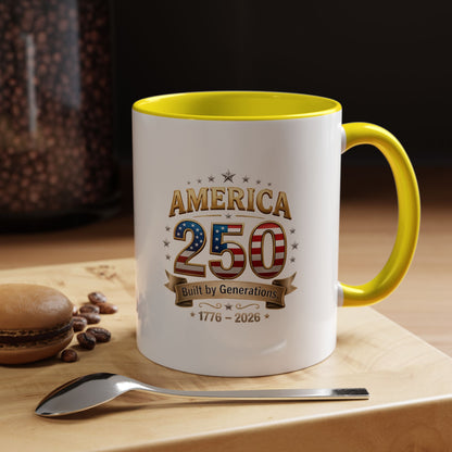 America 250 Coffee Mug — Patriotic 1776–2026 Anniversary Accent Mug