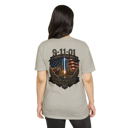 9/11 Memorial T-Shirt — "We Will Never Forget" Tribute Tee