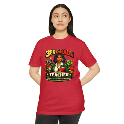 3rd Grade Teacher T‑Shirt – Black Excellence in Education Design