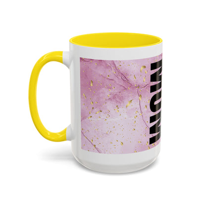 Mom Definition Accent Coffee Mug – Inspirational Pink Marble Mother’s Day Gift (11/15oz)