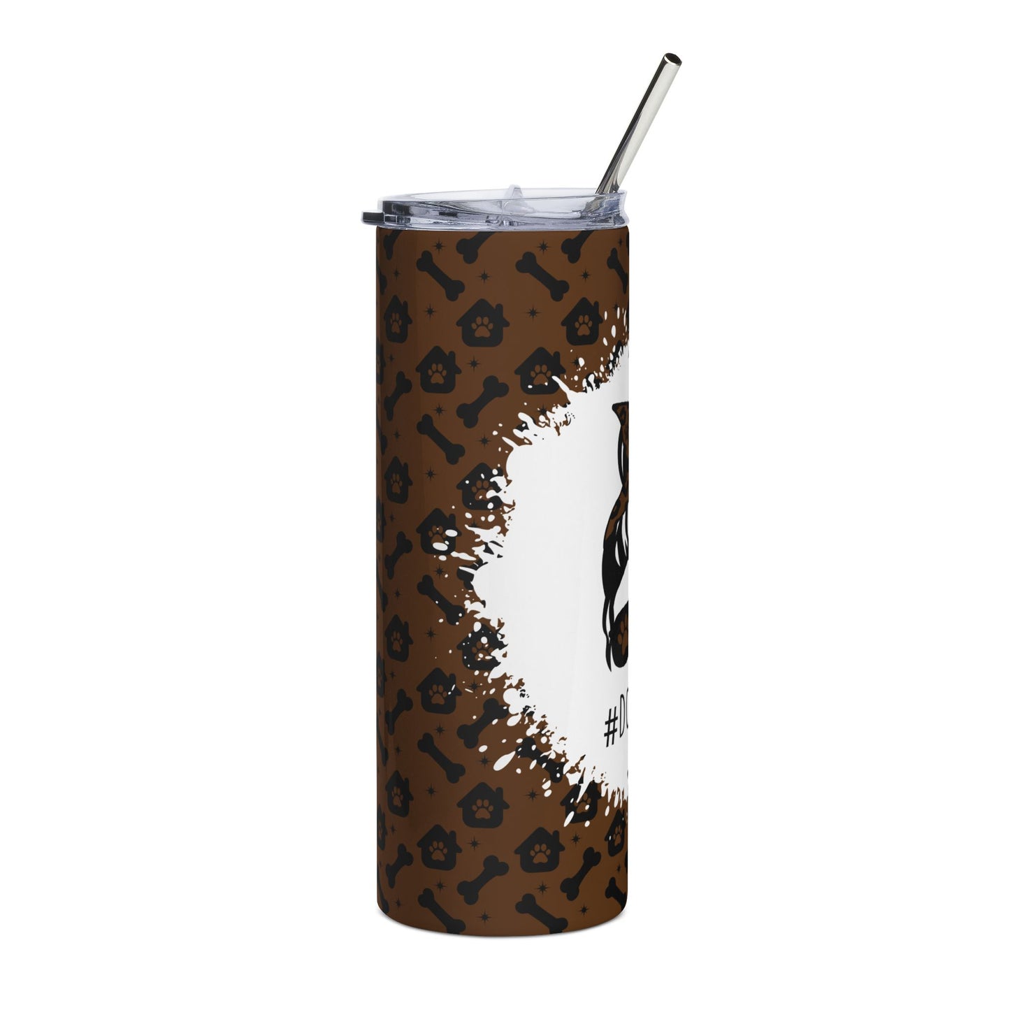 Dog Mom 20oz Stainless Steel Tumbler — Leopard Print Insulated Travel Cup