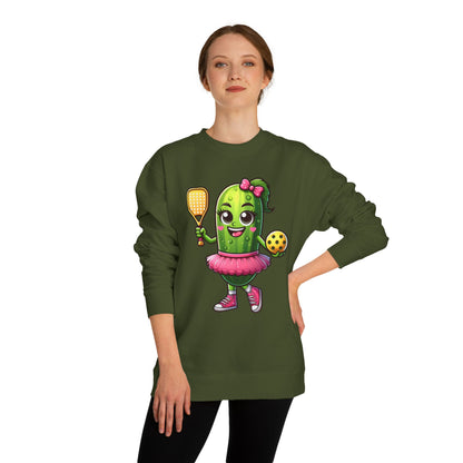 Pickle Paddle T-Shirt — Cute Pickle Playing Pickleball Crewneck