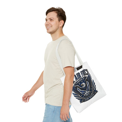 U.S. Air Force Eagle Tote Bag - "Aim High" Military Canvas Tote