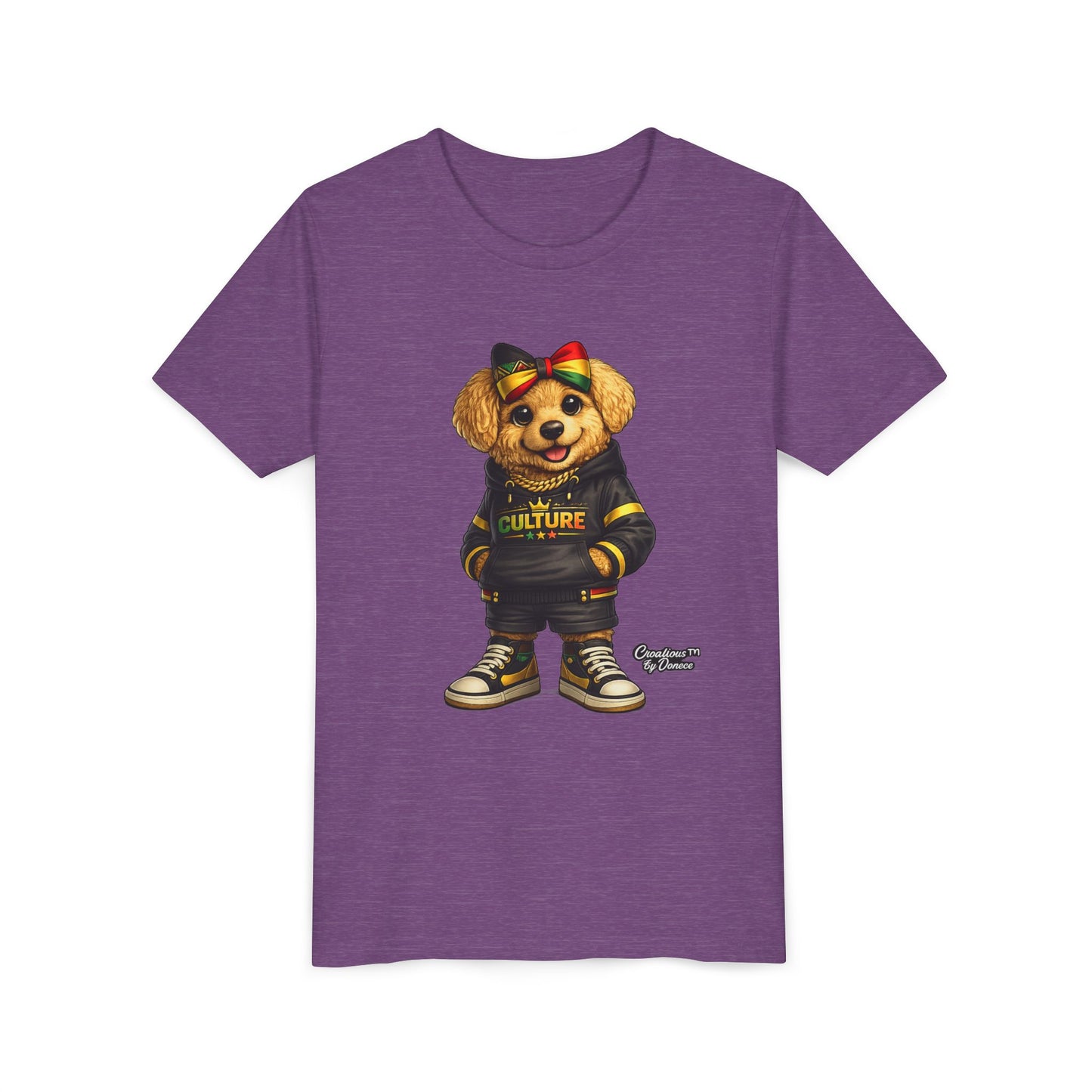 Youth Tee — Cute Rasta Bear "Culture" Graphic Kids T-Shirt