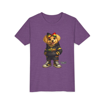 Youth Tee — Cute Rasta Bear "Culture" Graphic Kids T-Shirt
