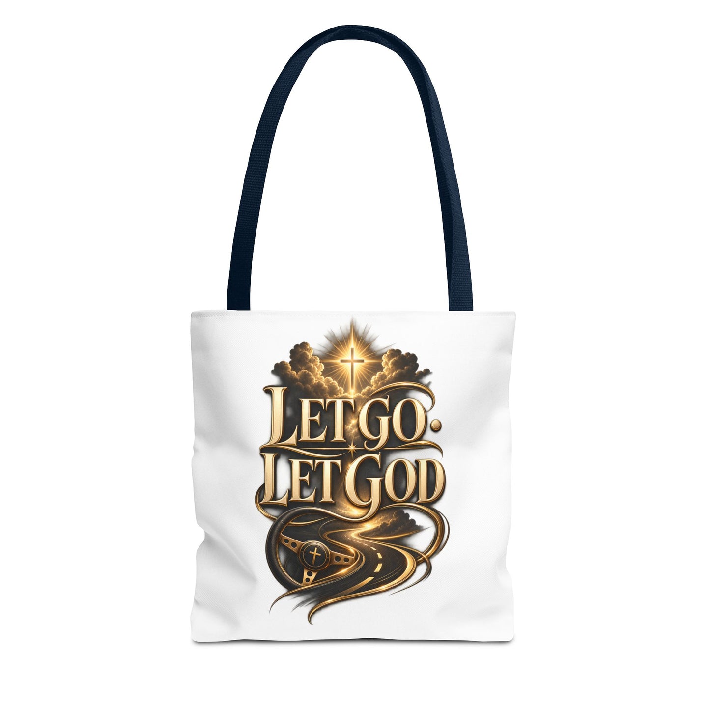 Let Go Let God Inspirational Tote Bag — Christian Faith Prayer Gift