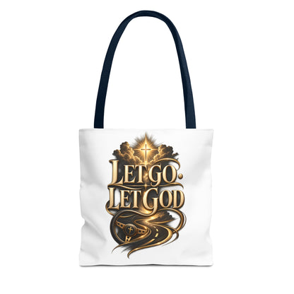 Let Go Let God Inspirational Tote Bag — Christian Faith Prayer Gift
