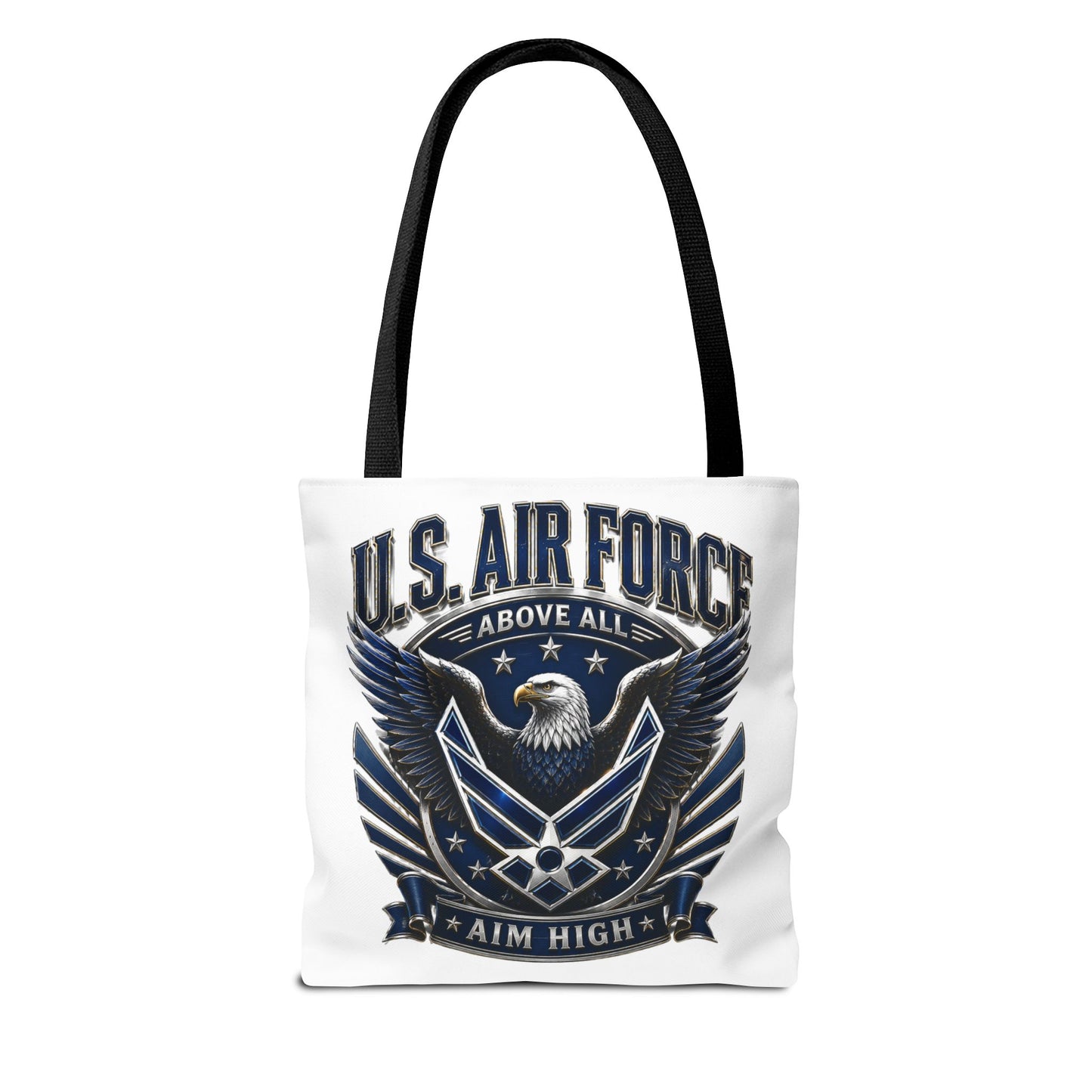 U.S. Air Force Eagle Tote Bag - "Aim High" Military Canvas Tote