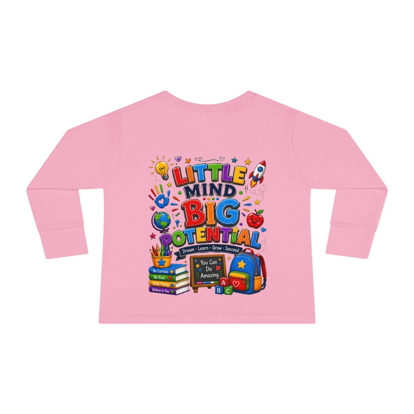 Toddler Tee — "Little Mind Big Potential" Back-to-School Long Sleeve