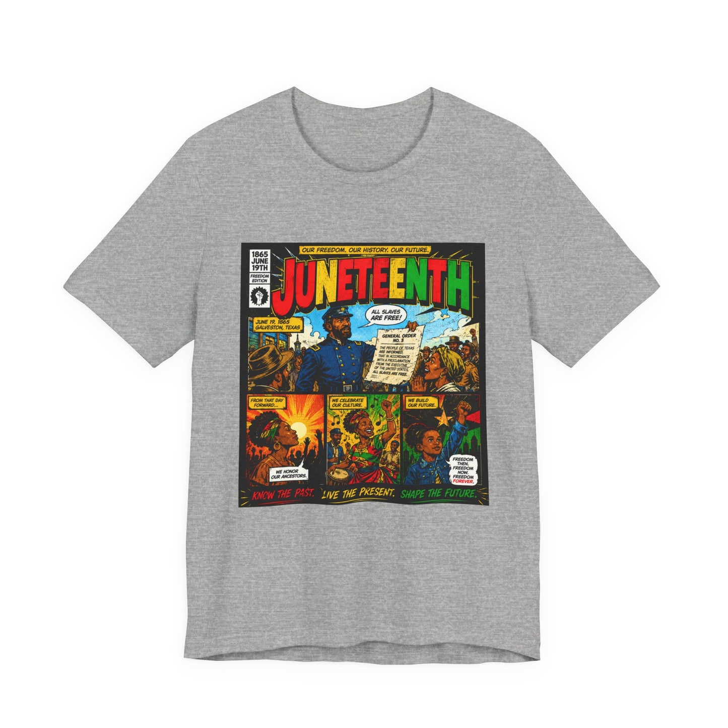 Juneteenth Comic-Style T-Shirt — Retro Celebration Tee