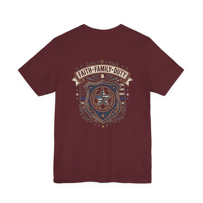 Police Badge Shield T‑Shirt — "Faith • Family • Duty" Graphic Tee
