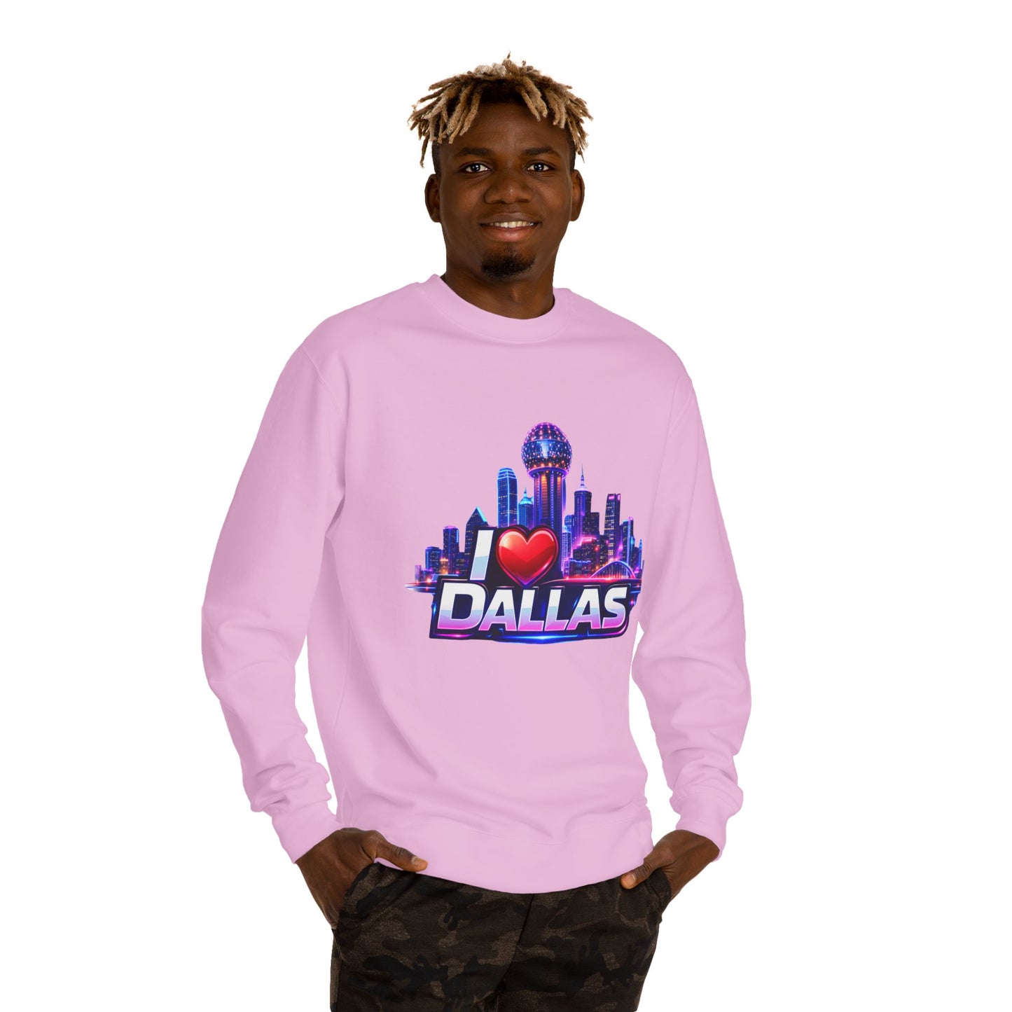 I Heart Dallas Skyline Sweatshirt — Retro Neon City Crewneck