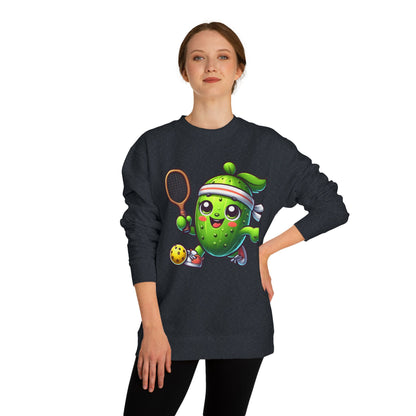 Pickleball Avocado Sweatshirt — Cute Cartoon Pickleball Player Crewneck