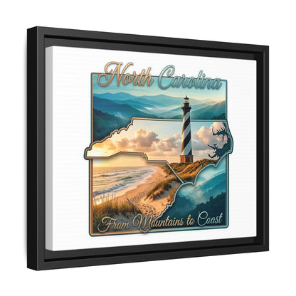 North Carolina Matte Canvas Wall Art — "From Mountains to Coast" Framed Print